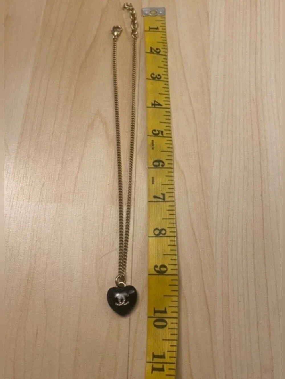 CHANEL Black Heart Pendant Necklace